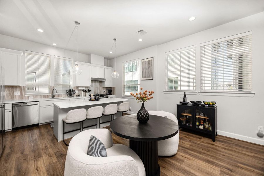 Furnished interior view inside a new home in The Corner At Buffalo Pointe, Houston (Image 16).