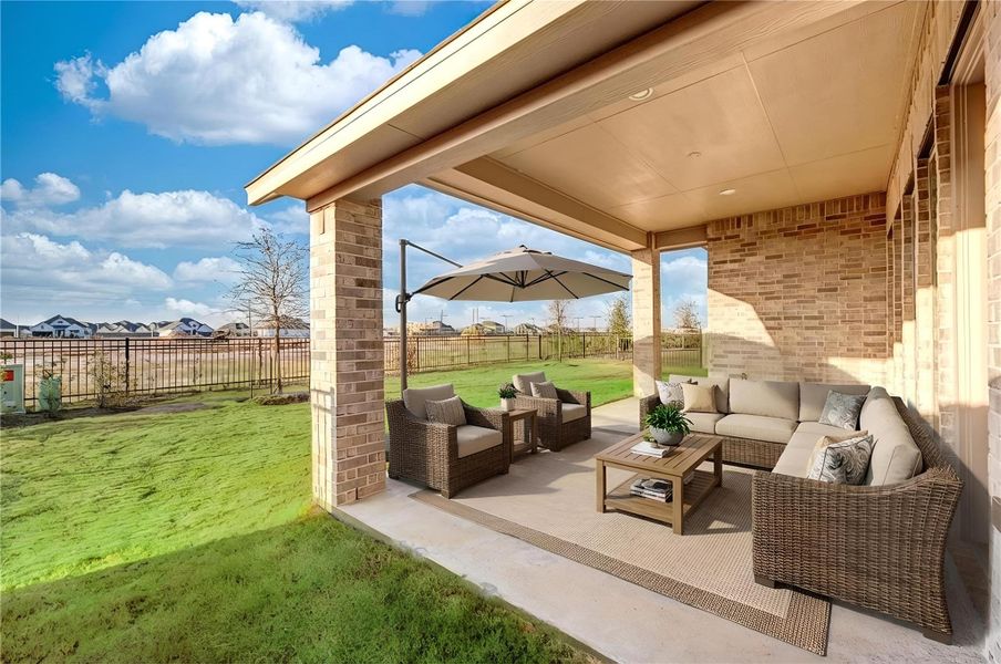Exterior details and patio area of a home in Jordan Ranch, Fulshear (Image 4).