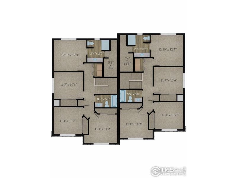 2D floor plan layout of this home in Wilson Commons, Loveland, CO (Image 3).