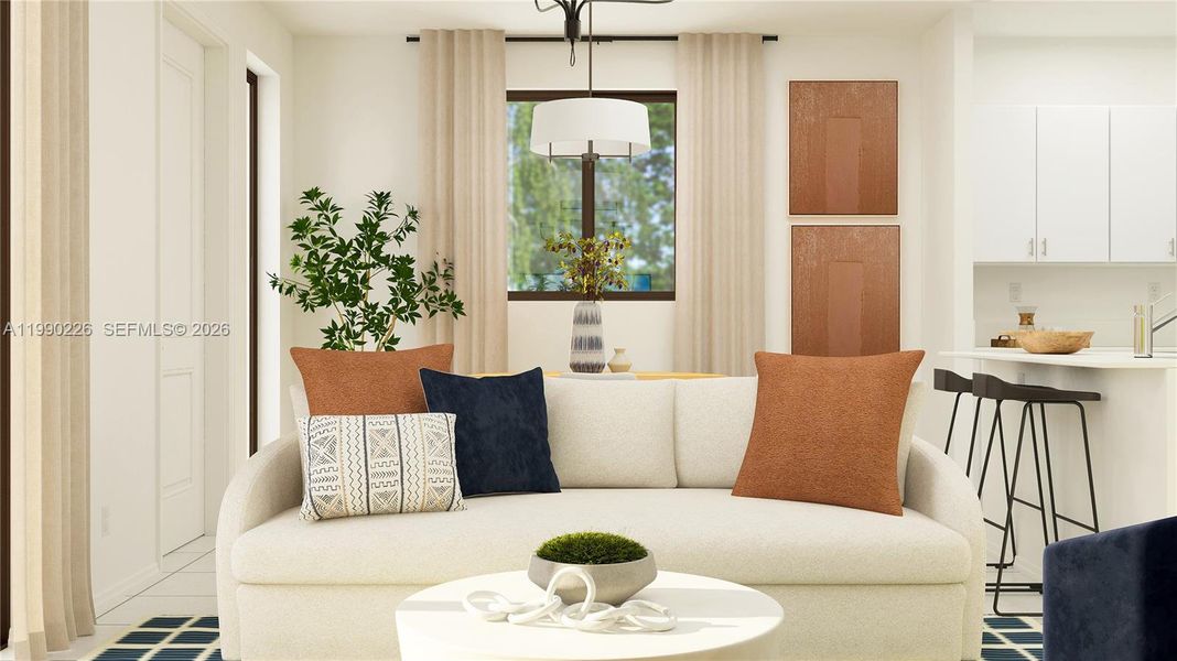 Furnished interior view inside a new home in Luminara, Miami (Image 3).