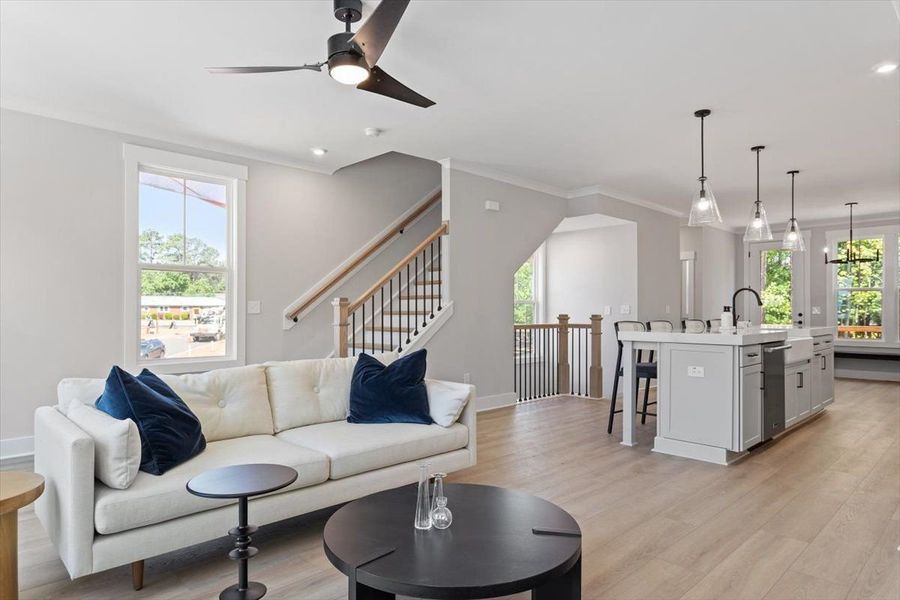 View from family room into kitchen View from family room into kitchen