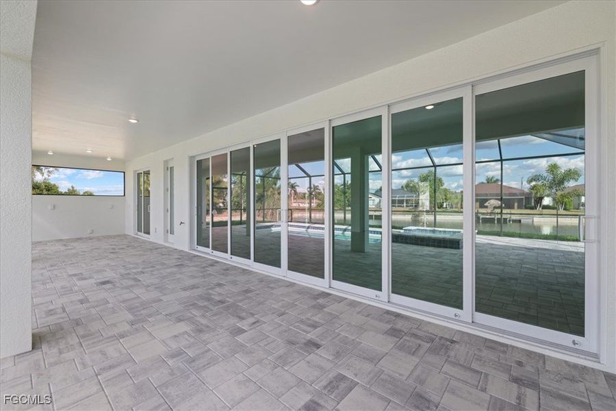 View of patio and 24 foot slider