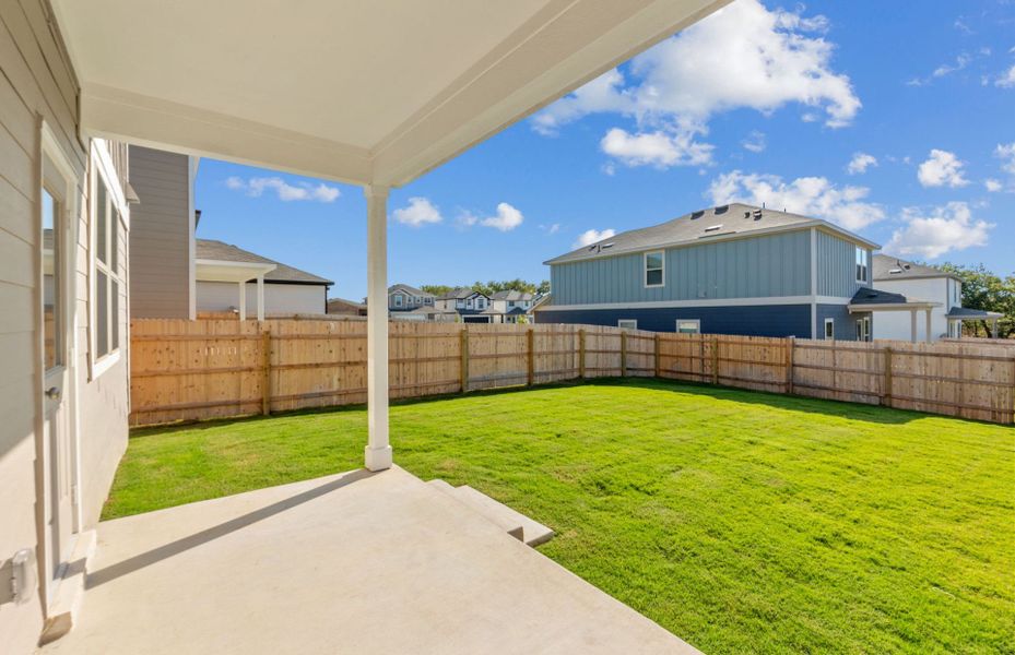 Exterior details and patio area of a home in Sonterra, Jarrell (Image 23).
