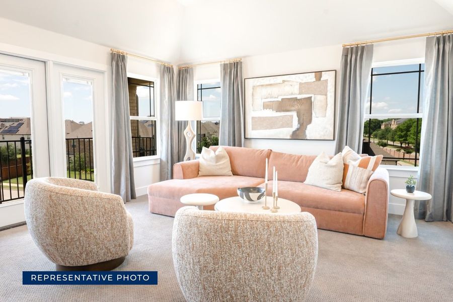 Representative furnished interior of a home built from the Acacia R by First Texas Homes in The Abbey at Mercer Crossing, Farmers Branch (Image 14).
