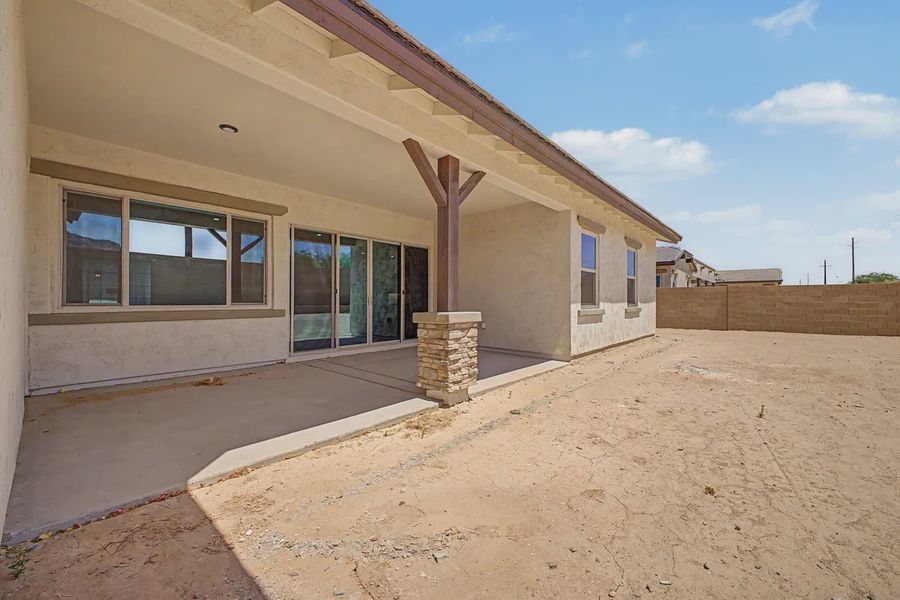 Exterior details and patio area of a home in Bellero Estates, Queen Creek (Image 4). Exterior details and patio area of a home in Bellero Estates, Queen Creek (Image 4).