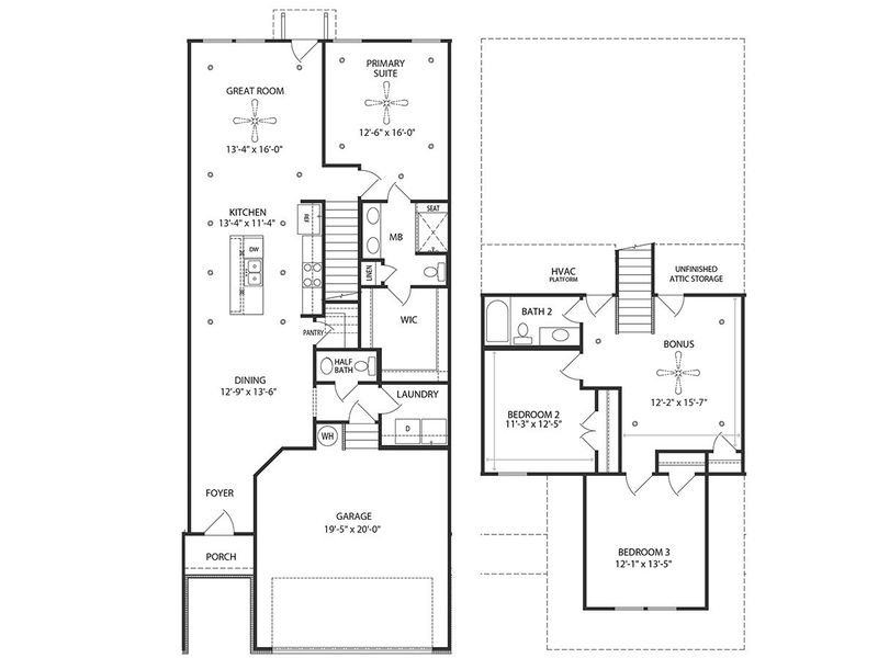 2D floor plan layout of this home in Harvest Point, Spring Hill, TN (Image 3).
