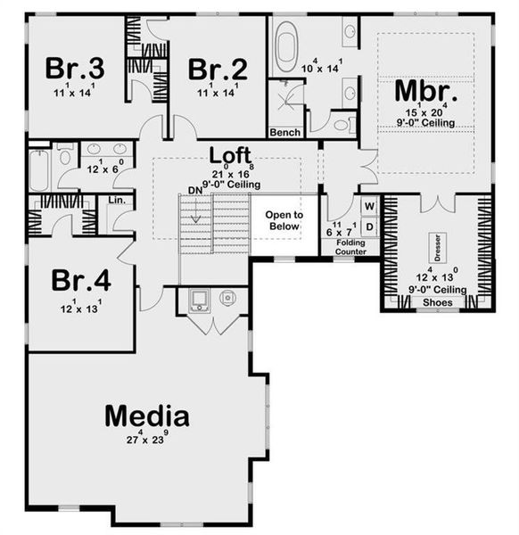 2D floor plan layout of this home in , Marietta, GA (Image 4).