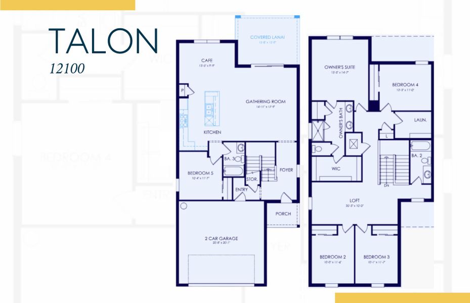 2D floor plan layout of this home in Reagan Landing, Bradenton, FL (Image 4).