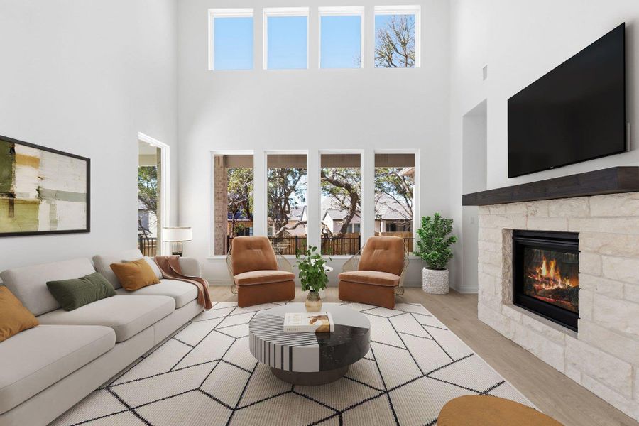 Open Concept Family Room - Virtually Staged