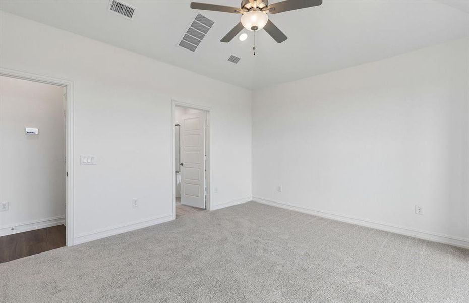 Owners suite with private bath and closet