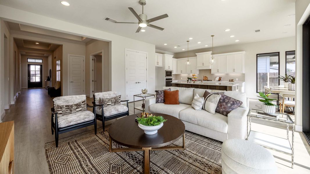 Furnished interior view inside a new home in Easton Park 60', Austin (Image 4).