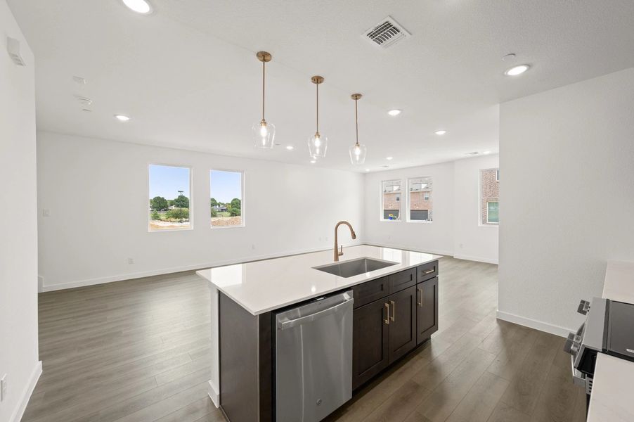 Open Kitchen-Living-Dining Room featuring the Oxford Collection