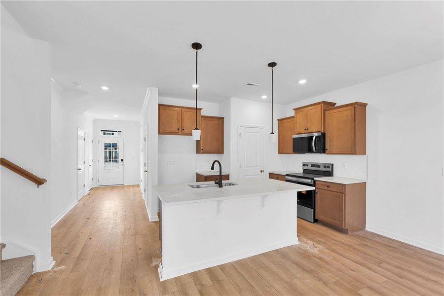 Furnished interior view inside a new home in Meece Townhomes, Easley (Image 5). Furnished interior view inside a new home in Meece Townhomes, Easley (Image 5).