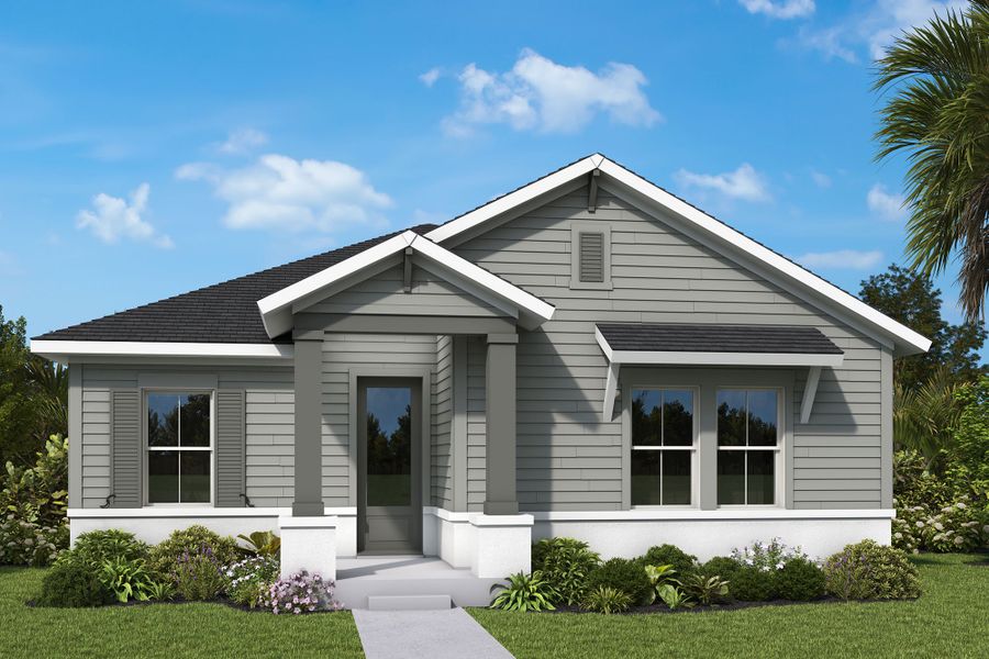 Representative exterior photo of a completed home built from the The Bellmeade by David Weekley Homes in Reflections at Olympus – Legacy, Clermont, FL (Image 2). Representative exterior photo of a completed home built from the The Bellmeade by David Weekley Homes in Reflections at Olympus – Legacy, Clermont, FL (Image 2).