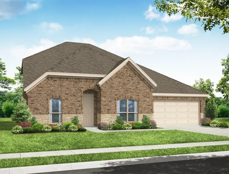 Representative exterior photo of a completed home built from the Goodrich by Impression Homes in Still Water Lake Estates, Godley, TX (Image 7).