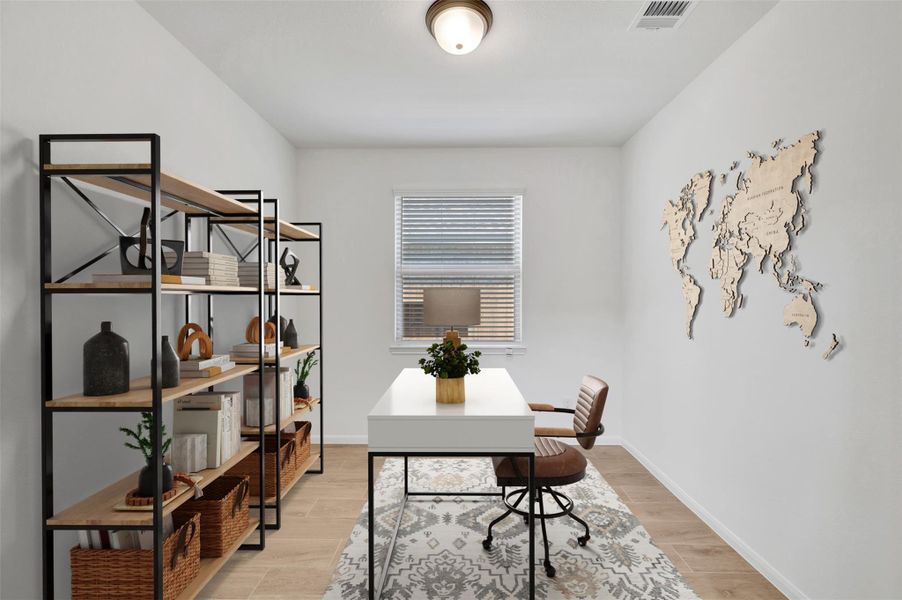 Private home office (*Photo not of actual home and used for illustration purposes only.)