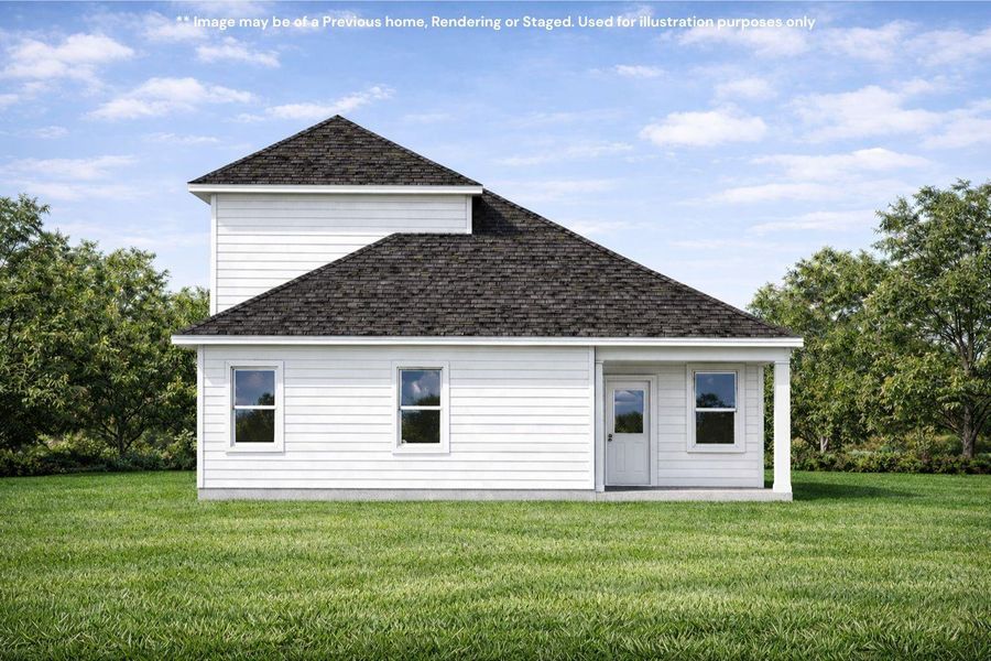 Back view of the home with a covered Patio
