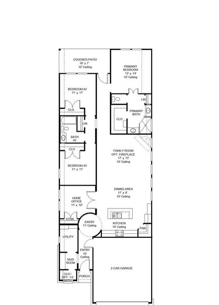 2D floor plan layout of this home in Crosswinds, Kyle, TX (Image 5).