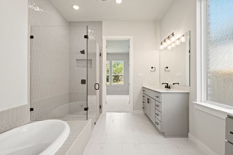 Furnished interior view inside a new home in Capitol Collection at Lariat, Liberty Hill (Image 15). Furnished interior view inside a new home in Capitol Collection at Lariat, Liberty Hill (Image 15).