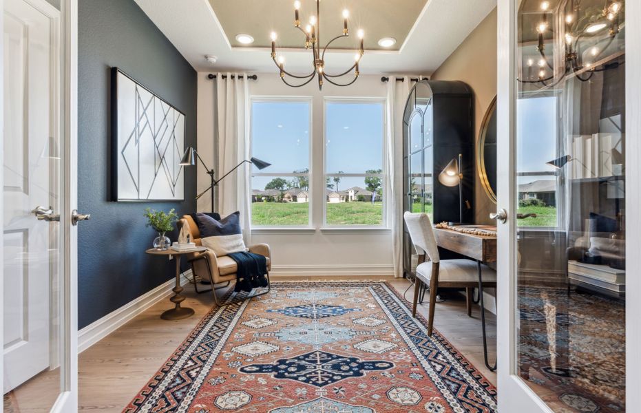 Representative furnished interior of a home built from the Prestige by Del Webb in Del Webb Austin at Lost Pines, Bastrop (Image 17). Representative furnished interior of a home built from the Prestige by Del Webb in Del Webb Austin at Lost Pines, Bastrop (Image 17).