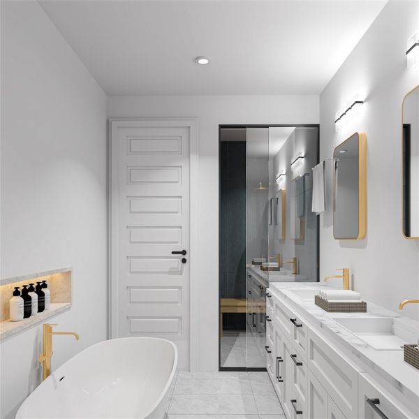 Primary bathroom rendering