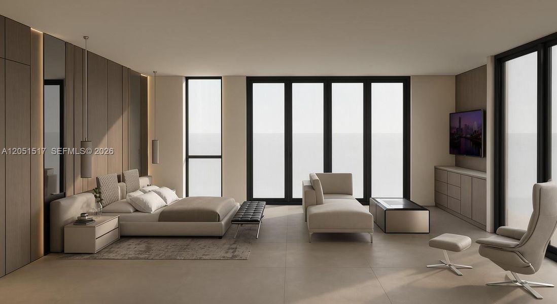 Furnished interior view inside a new home in , Miami (Image 8).