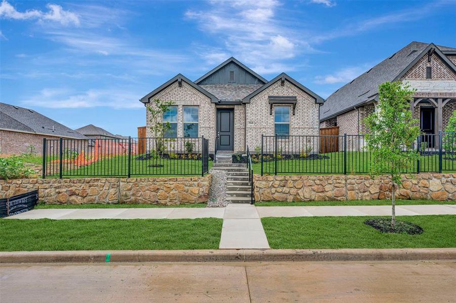 Front exterior of a new home in Lilybrooke at Legacy Hills, Celina, TX, highlighting curb appeal (Image 2). Front exterior of a new home in Lilybrooke at Legacy Hills, Celina, TX, highlighting curb appeal (Image 2).