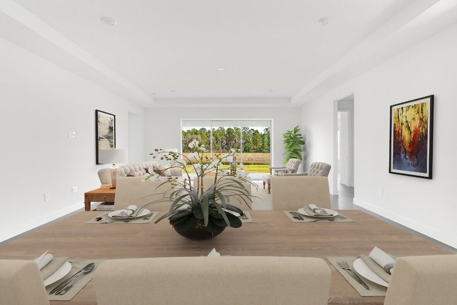 Representative furnished interior of a home built from the Saint Clair by Taylor Morrison in Harvest at Ovation, Winter Garden (Image 9).