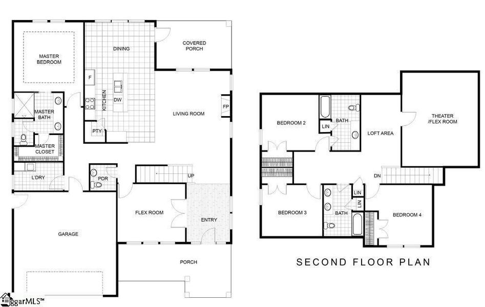 2D floor plan layout of this home in Walker's Pointe, Anderson, SC (Image 2). 2D floor plan layout of this home in Walker's Pointe, Anderson, SC (Image 2).