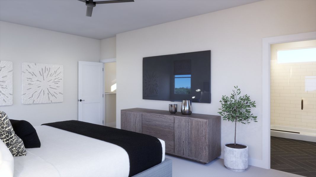 Furnished interior view inside a new home in Freedom at Anthem, Kyle (Image 9).