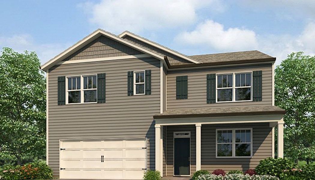 Representative exterior photo of a completed home built from the HAYDEN by D.R. Horton in Oconee Overlook, Gainesville, GA (Image 5). Representative exterior photo of a completed home built from the HAYDEN by D.R. Horton in Oconee Overlook, Gainesville, GA (Image 5).