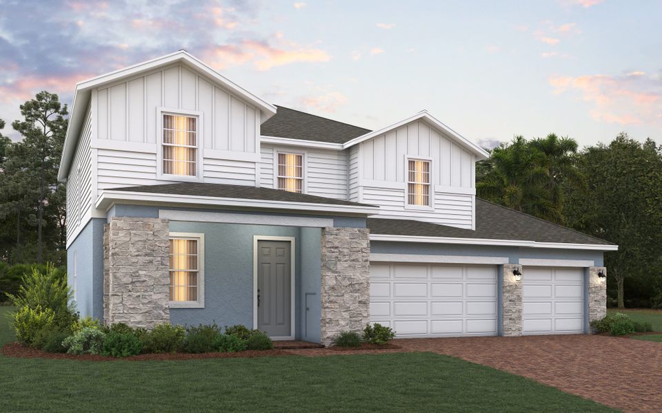 Lopez elevation 5 shown with optional stone