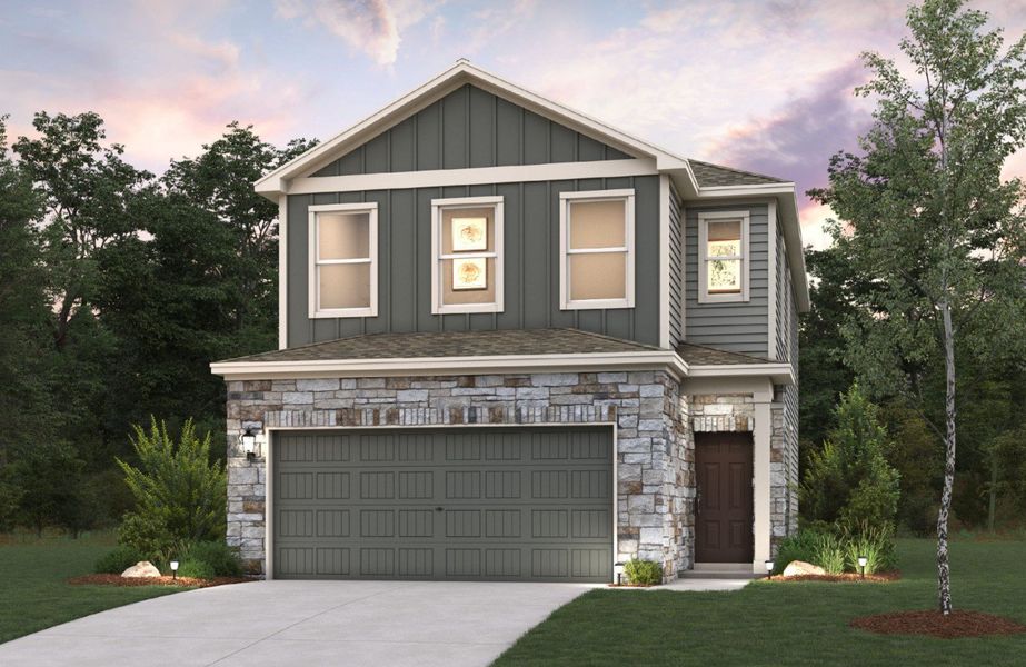 A house with a garage. A house with a garage.