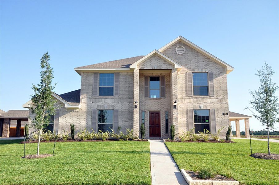 Front exterior of a new home in , League City, TX, highlighting curb appeal (Image 27).