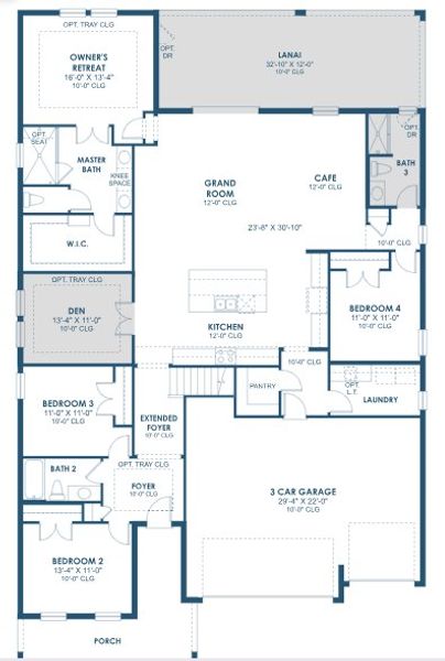 2D floor plan layout of this home in Mirada, San Antonio, FL (Image 4).