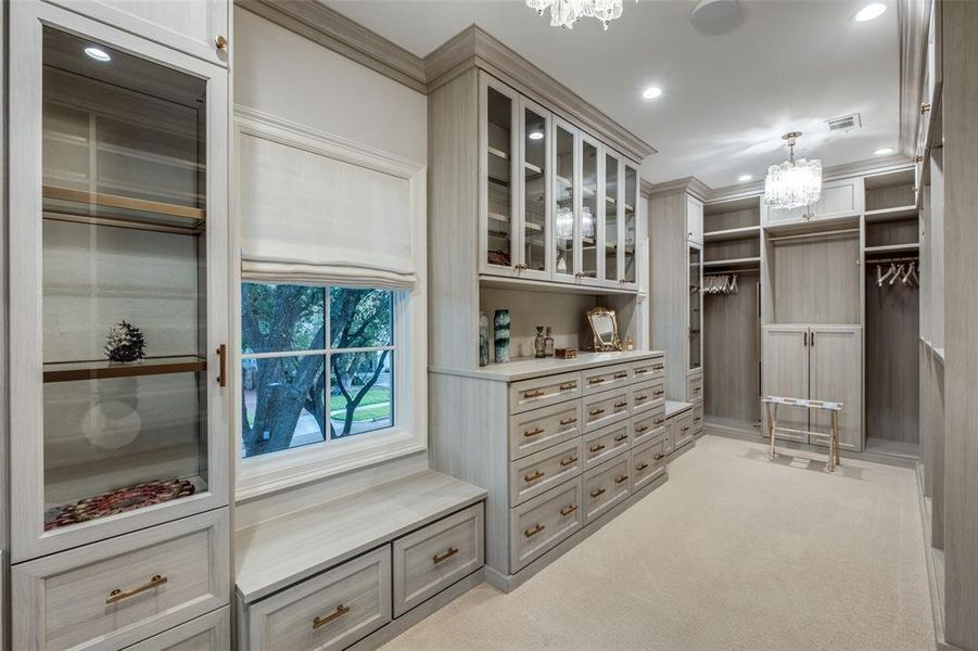 One of the primary bedroom closets fitted by California Closets