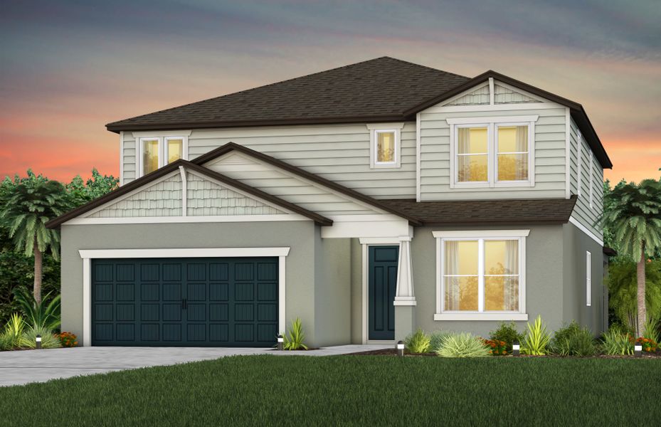 Representative exterior photo of a completed home built from the Yorkshire by Pulte Homes in Riversong, Parrish, FL (Image 1). Representative exterior photo of a completed home built from the Yorkshire by Pulte Homes in Riversong, Parrish, FL (Image 1).