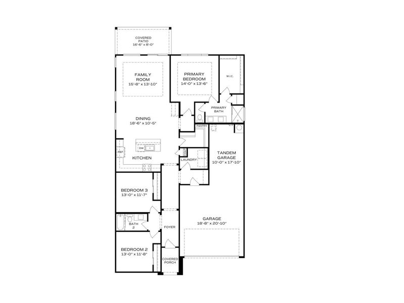 2D floor plan layout for the The Boulder II H by Davidson Homes LLC in South Ranch Western Collection, Prescott, AZ (Image 2).