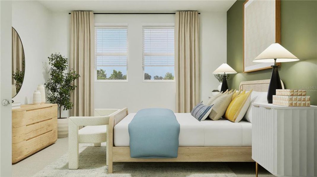 Virtually staged. Main bedroom suite Virtually staged. Main bedroom suite