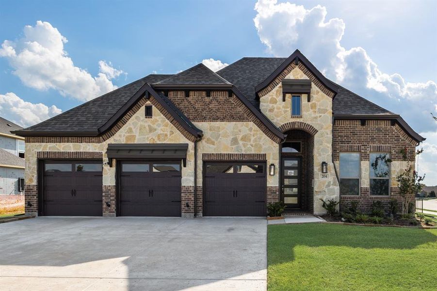 Front exterior of a new home in Heath Golf and Yacht, Heath, TX, highlighting curb appeal (Image 22).
