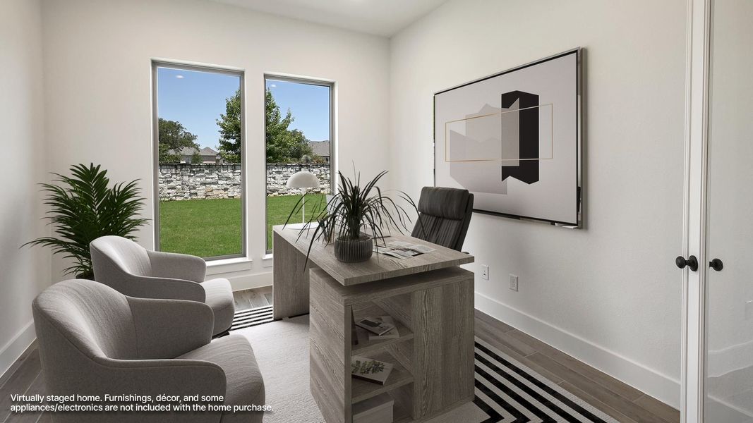 Furnished interior view inside a new home in 6 Creeks, Kyle (Image 8). Furnished interior view inside a new home in 6 Creeks, Kyle (Image 8).