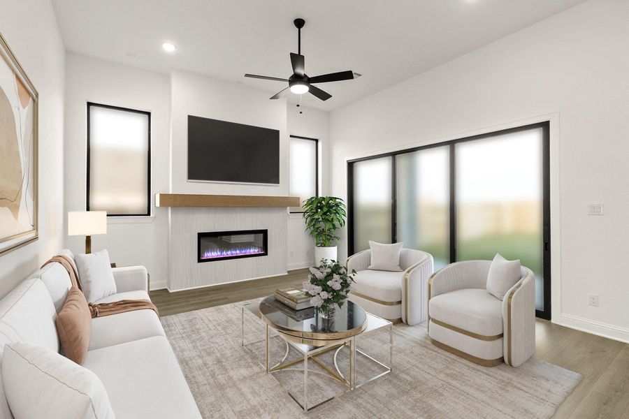 Virtually Staged Family Room