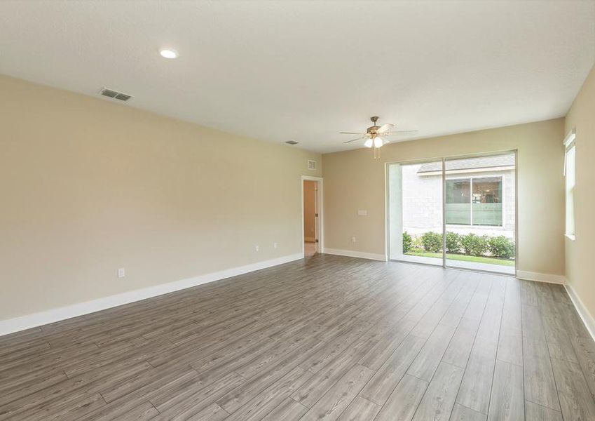 Enjoy time with family and friends in this spacious, open family room.