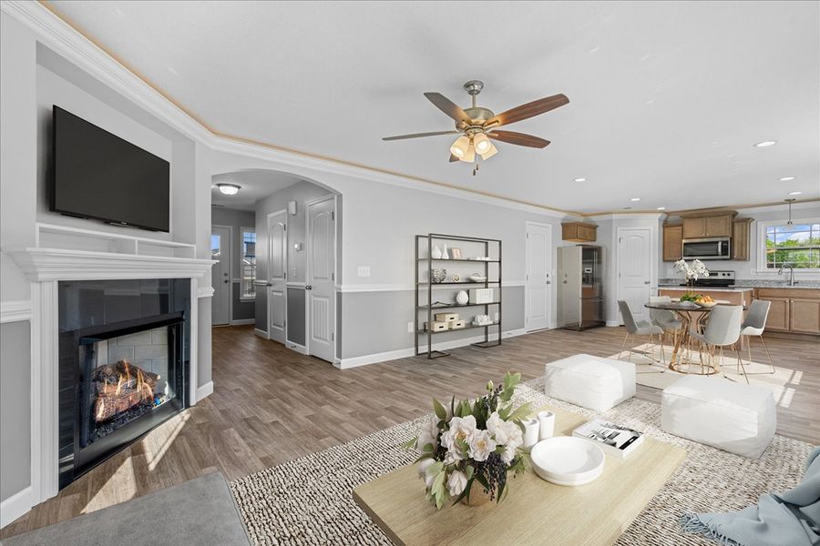 Representative furnished interior of a home built from the Reynolds by Enchanted Homes in Arcadia Village, Spartanburg (Image 7).