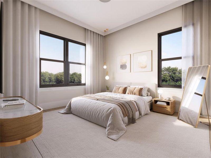 Furnished interior view inside a new home in The Grove, Oakland (Image 10).