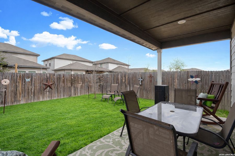 Exterior details and patio area of a home in , Converse (Image 2). Exterior details and patio area of a home in , Converse (Image 2).