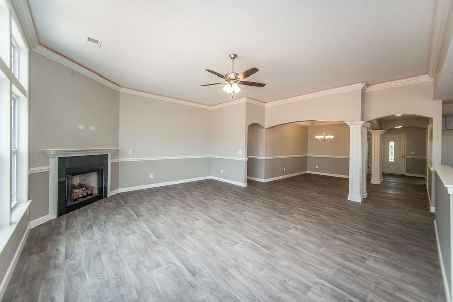 Representative unfurnished interior of a home built from the Beaumont by Enchanted Homes in Guadalupe Heights, Seguin (Image 46).