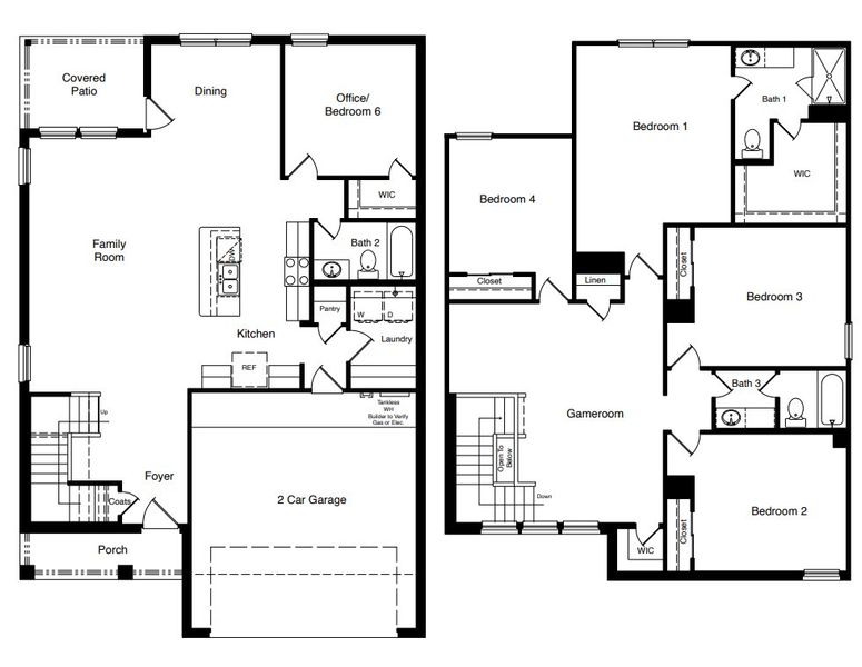 2D floor plan layout of this home in Overlook West, Wolfforth, TX (Image 4).