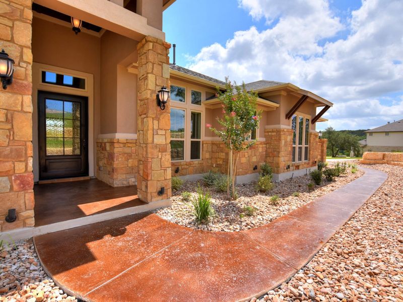 Representative exterior details of a home built from the San Simeon II by Giddens Homes in Clearwater Ranch, Liberty Hill (Image 39).