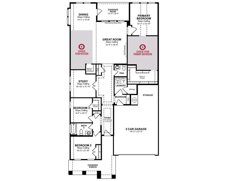 2D floor plan layout for the Palmetto by Beazer Homes in Ellwood, Iowa Colony, TX (Image 3).